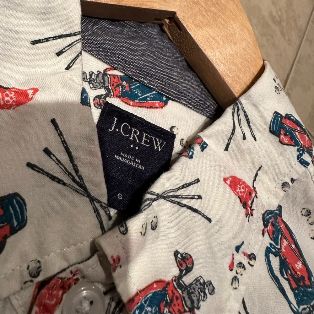 J. Crew Men’s Golf Themed Short-Sleeve Button Down